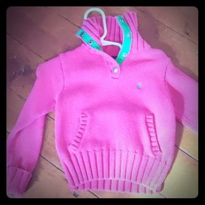 Girls pink polo sweater